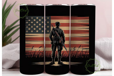 Patriotic Soldier 20oz Tumbler Wrap Sublimation PixelChick 