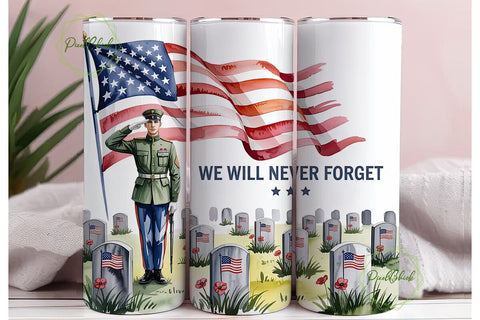 Patriotic Soldier Memorial 20oz Tumbler Sublimation PixelChick 