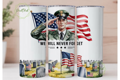 Patriotic Soldier Memorial 20oz Tumbler Sublimation PixelChick 