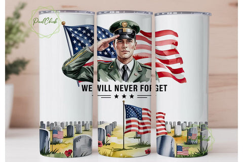 Patriotic Soldier Memorial 20oz Tumbler Sublimation PixelChick 