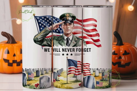 Patriotic Soldier Memorial 20oz Tumbler Sublimation PixelChick 