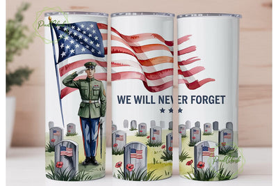 Patriotic Soldier Memorial 20oz Tumbler Sublimation PixelChick 