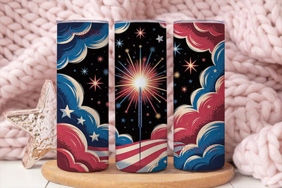 Patriotic Sparkler 20oz Tumbler Wrap Sublimation DesignSVG 