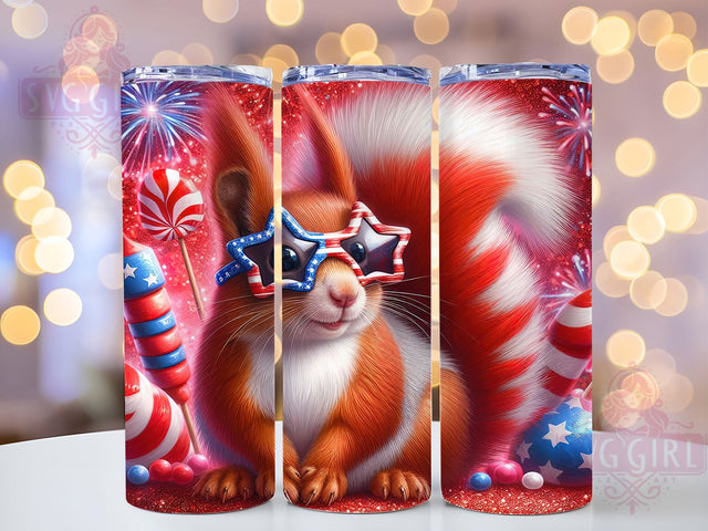 Patriotic Squirrel 4th of July Tumbler Wrap, Patriotic Animal Tumbler, American Flag Squirrel Tumbler, 20oz Tumbler Sublimation, USA Wildlife Tumbler, Digital Tumbler Wrap, 4th of July Tumbler Sublimation SvggirlplusArt 