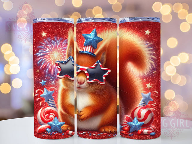 Patriotic Squirrel 4th of July Tumbler Wrap, Patriotic Animal Tumbler, American Flag Squirrel Tumbler, 20oz Tumbler Sublimation, USA Wildlife Tumbler, Digital Tumbler Wrap, 4th of July Tumbler Sublimation SvggirlplusArt 