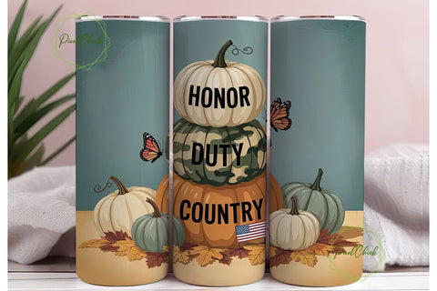 Patriotic Stacked Pumpkins 20oz Tumbler Sublimation PixelChick 