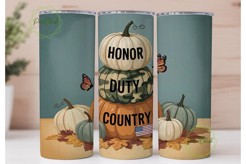Patriotic Stacked Pumpkins 20oz Tumbler Sublimation PixelChick 
