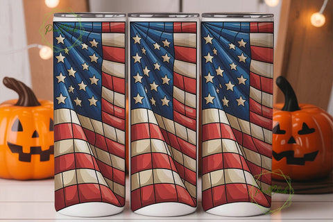 Patriotic Stained Glass 20oz Tumbler Sublimation PixelChick 