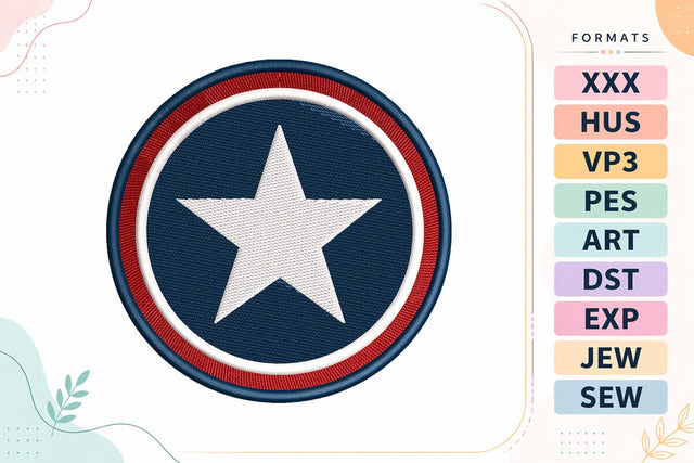 Patriotic Star Badge 4th of July Embroidery Design Embroidery/Applique DESIGNS sg embroidery 