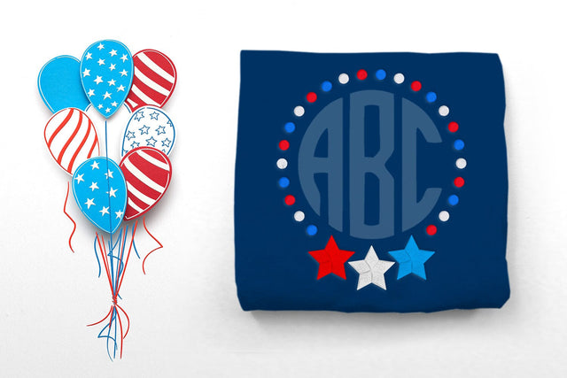 Patriotic Star Monogram Frame Embroidery Embroidery/Applique DESIGNS Designed by Geeks 