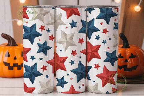 Patriotic Stars 20oz Tumbler Wrap Sublimation PixelChick 