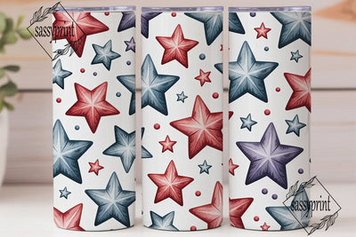 Patriotic Stars 20oz Tumbler Wrap Sublimation sassyprint 