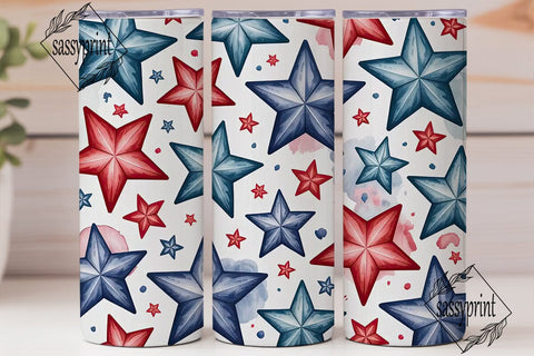 Patriotic Stars 20oz Tumbler Wrap Sublimation sassyprint 