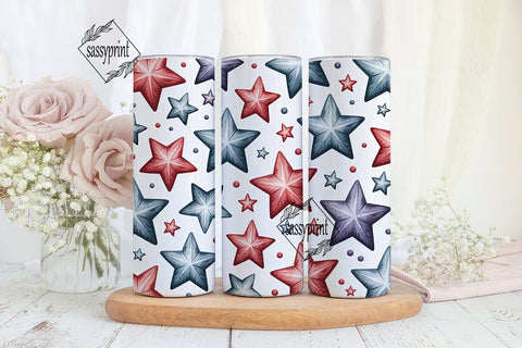 Patriotic Stars 20oz Tumbler Wrap Sublimation sassyprint 