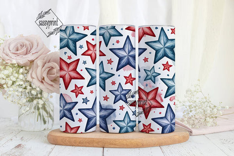 Patriotic Stars 20oz Tumbler Wrap Sublimation sassyprint 