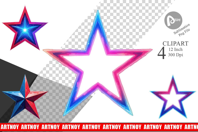 Patriotic Stars Clipart Sublimation artnoy 