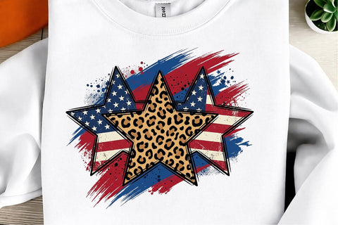 Patriotic Stars Leopard Hand Painted Sublimation designmaster24 