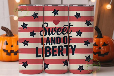 Patriotic Stars & Stripes 20oz Tumbler Sublimation PixelChick 