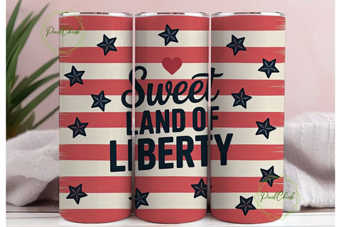 Patriotic Stars & Stripes 20oz Tumbler Sublimation PixelChick 