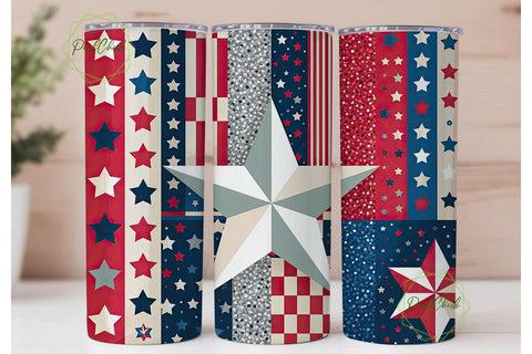 Patriotic Stars & Stripes 20oz Tumbler Sublimation PixelChick 