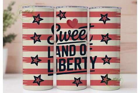 Patriotic Stars & Stripes 20oz Tumbler Sublimation PixelChick 