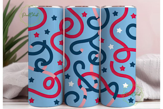 Patriotic Stars & Stripes 20oz Tumbler Sublimation PixelChick 