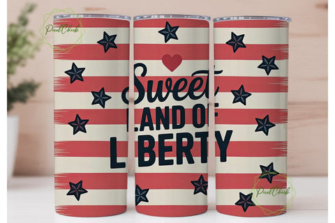 Patriotic Stars & Stripes 20oz Tumbler Sublimation PixelChick 