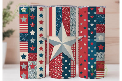 Patriotic Stars & Stripes 20oz Tumbler Sublimation PixelChick 