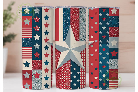Patriotic Stars & Stripes 20oz Tumbler Sublimation PixelChick 