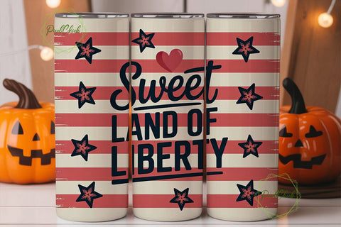 Patriotic Stars & Stripes 20oz Tumbler Sublimation PixelChick 
