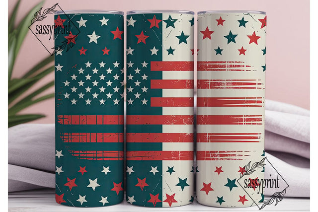 Patriotic Stars & Stripes 20oz Tumbler Sublimation sassyprint 
