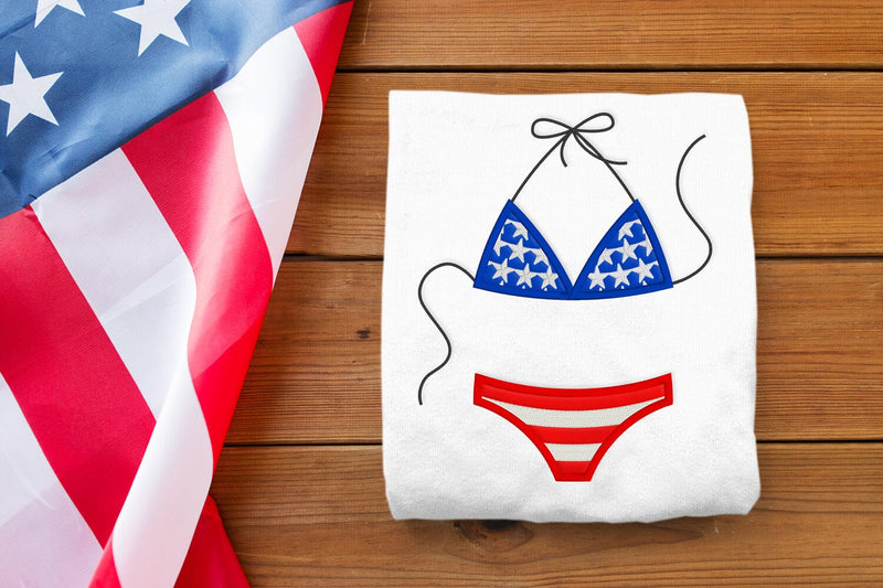 Patriotic String Bikini Applique Embroidery Embroidery/Applique DESIGNS Designed by Geeks 
