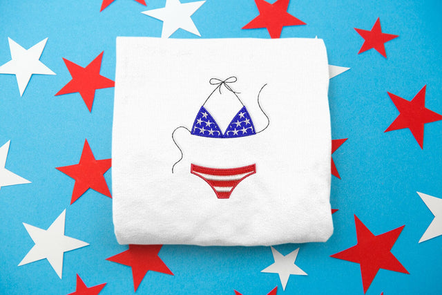 Patriotic String Bikini Mini Embroidery Embroidery/Applique DESIGNS Designed by Geeks 