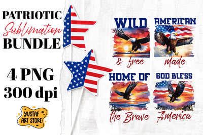 Patriotic sublimation. American flag and eagle 4 design Sublimation Yustaf Art Store 
