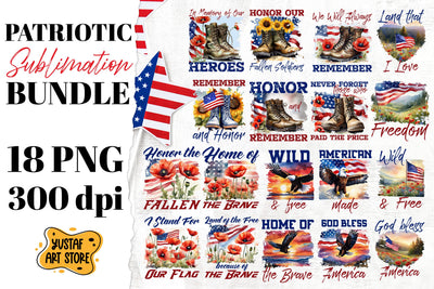 Patriotic sublimation bundle. 18 design Sublimation Yustaf Art Store 