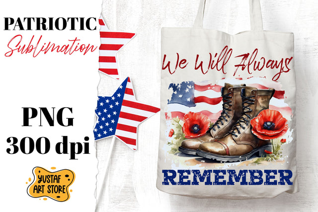 Patriotic sublimation. Military boots and poppy flowers PNG Sublimation Yustaf Art Store 
