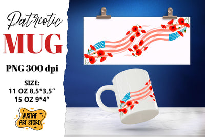 Patriotic sublimation mug wrap. Sublimation Yustaf Art Store 