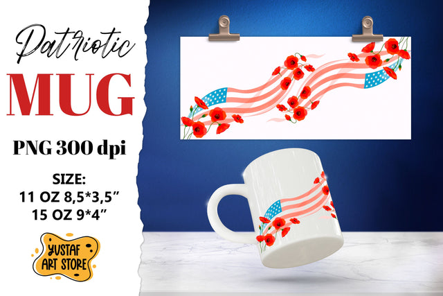 Patriotic sublimation mug wrap. Sublimation Yustaf Art Store 