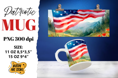 Patriotic sublimation mug wrap. Sublimation Yustaf Art Store 