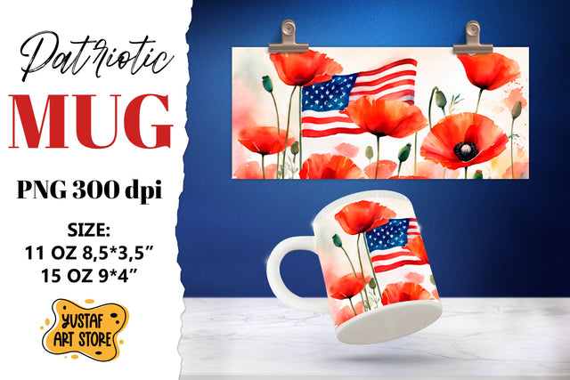 Patriotic sublimation mug wrap. Sublimation Yustaf Art Store 