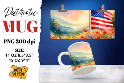Patriotic sublimation mug wrap. Sublimation Yustaf Art Store 