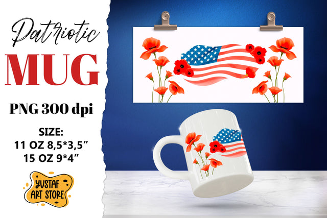 Patriotic sublimation mug wrap. Sublimation Yustaf Art Store 