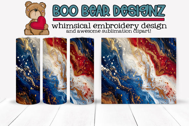 Patriotic Sublimation Tumbler wrap Sublimation Boo Bear Designz 