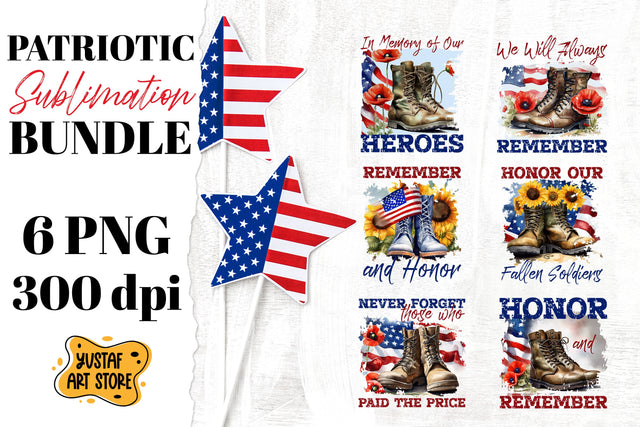 Patriotic sublimation.Military boots and poppy flower bundle Sublimation Yustaf Art Store 