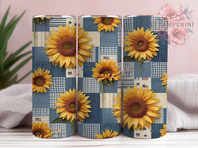 Patriotic Sunflower 20oz Tumbler, American Flag Tumbler, Rustic Sublimation, Floral Wrap Design, Cute PNG, 20oz Tumbler Wrap Sublimation Li Zamperini 