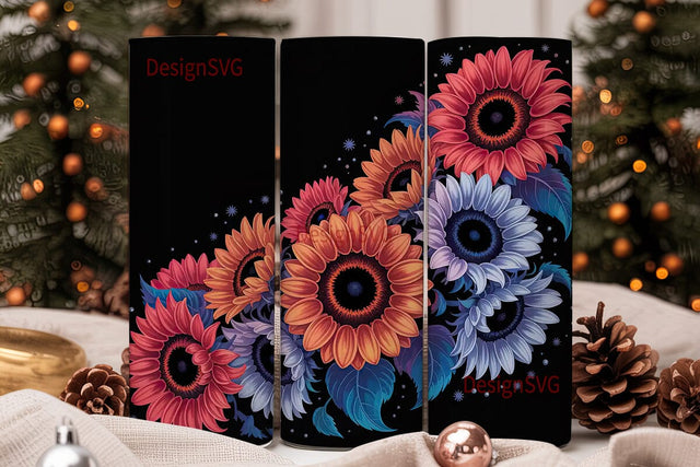Patriotic Sunflower 20oz Tumbler Wrap Sublimation DesignSVG 