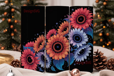 Patriotic Sunflower 20oz Tumbler Wrap Sublimation DesignSVG 