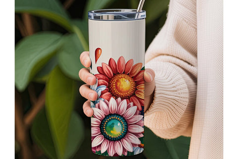 Patriotic Sunflower 20oz Tumbler Wrap Sublimation DesignSVG 