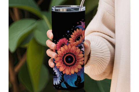 Patriotic Sunflower 20oz Tumbler Wrap Sublimation DesignSVG 