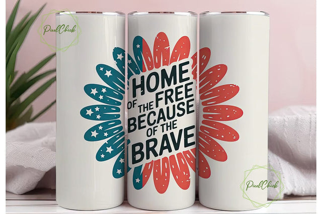 Patriotic Sunflower 20oz Tumbler Wrap Sublimation PixelChick 